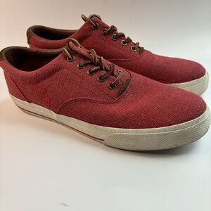 Polo Ralph Lauren‎ Men's 11D Vaughn Red Burlap Sneaker Red Pony
